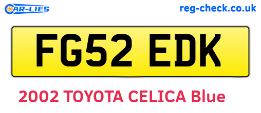 FG52EDK are the vehicle registration plates.