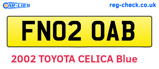 FN02OAB are the vehicle registration plates.