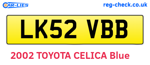 LK52VBB are the vehicle registration plates.