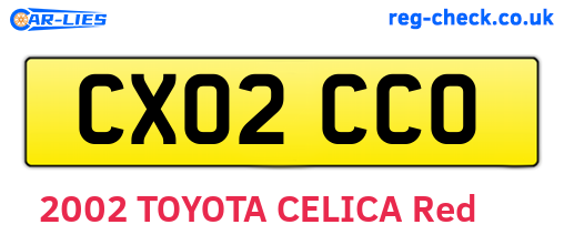 CX02CCO are the vehicle registration plates.