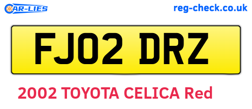 FJ02DRZ are the vehicle registration plates.