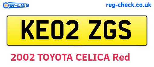 KE02ZGS are the vehicle registration plates.