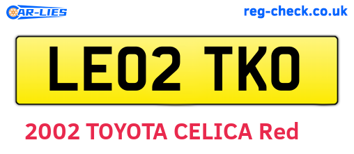 LE02TKO are the vehicle registration plates.