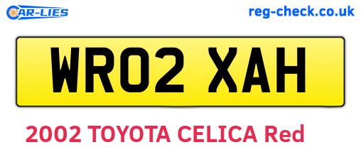 WR02XAH are the vehicle registration plates.