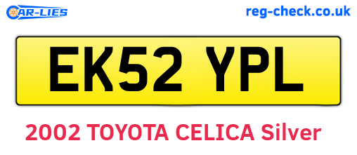 EK52YPL are the vehicle registration plates.