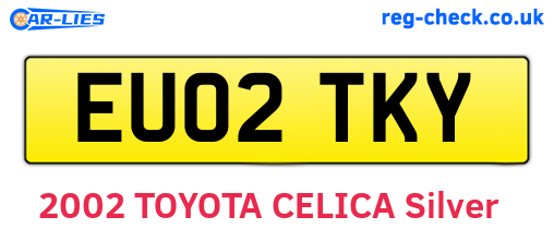 EU02TKY are the vehicle registration plates.