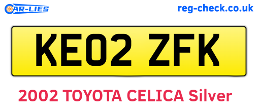 KE02ZFK are the vehicle registration plates.