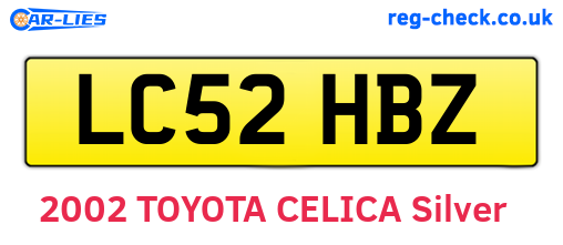 LC52HBZ are the vehicle registration plates.