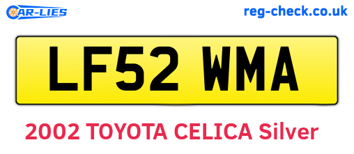 LF52WMA are the vehicle registration plates.