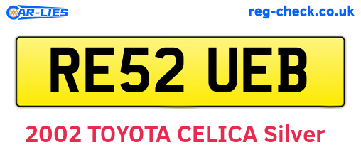 RE52UEB are the vehicle registration plates.
