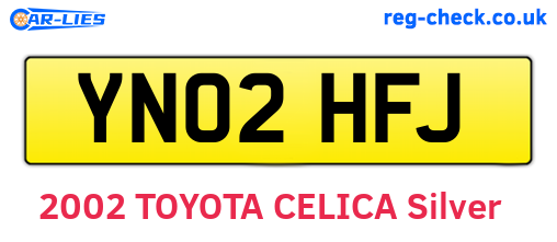 YN02HFJ are the vehicle registration plates.