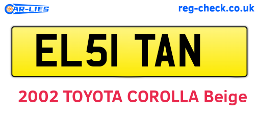 EL51TAN are the vehicle registration plates.