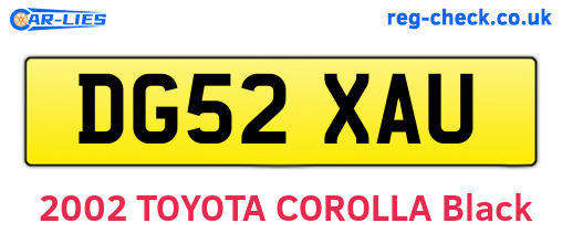 DG52XAU are the vehicle registration plates.