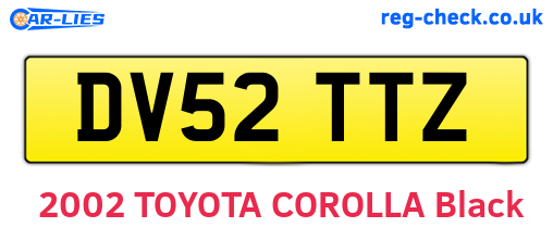 DV52TTZ are the vehicle registration plates.