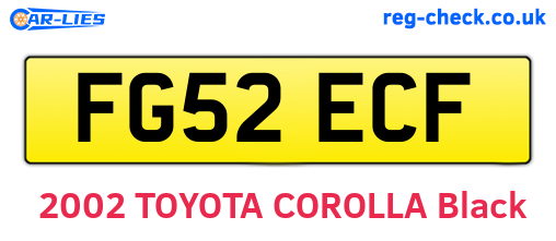 FG52ECF are the vehicle registration plates.
