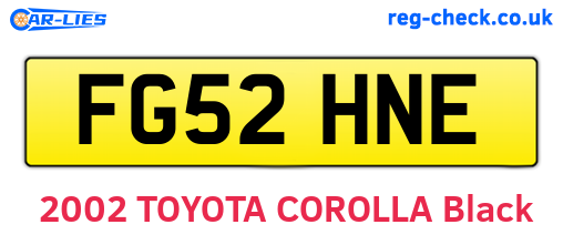 FG52HNE are the vehicle registration plates.