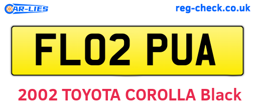 FL02PUA are the vehicle registration plates.