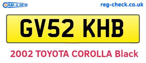 GV52KHB are the vehicle registration plates.
