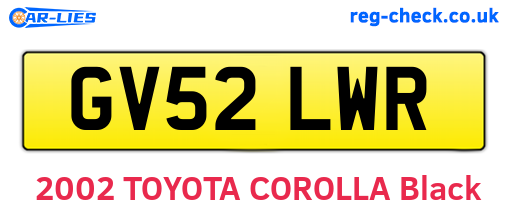 GV52LWR are the vehicle registration plates.