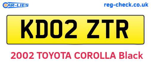 KD02ZTR are the vehicle registration plates.
