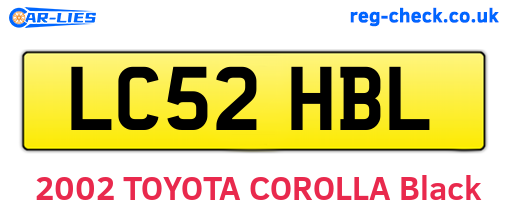 LC52HBL are the vehicle registration plates.