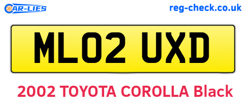 ML02UXD are the vehicle registration plates.