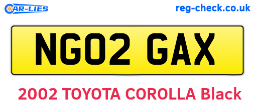 NG02GAX are the vehicle registration plates.