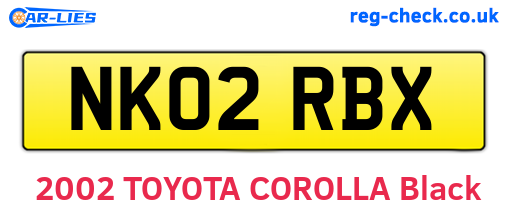 NK02RBX are the vehicle registration plates.