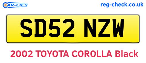 SD52NZW are the vehicle registration plates.