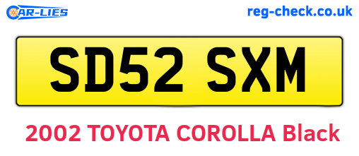 SD52SXM are the vehicle registration plates.