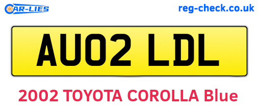 AU02LDL are the vehicle registration plates.