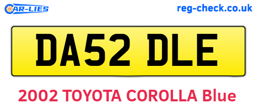 DA52DLE are the vehicle registration plates.
