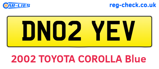 DN02YEV are the vehicle registration plates.