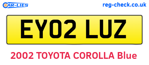 EY02LUZ are the vehicle registration plates.