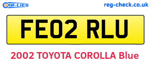 FE02RLU are the vehicle registration plates.
