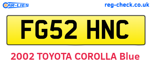 FG52HNC are the vehicle registration plates.