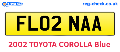 FL02NAA are the vehicle registration plates.