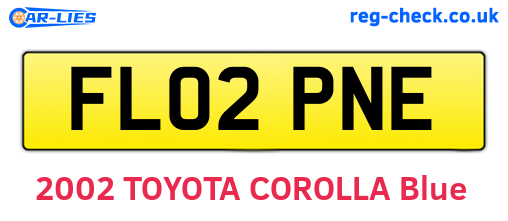 FL02PNE are the vehicle registration plates.
