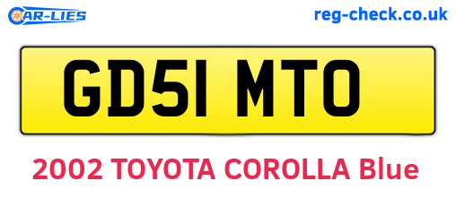 GD51MTO are the vehicle registration plates.