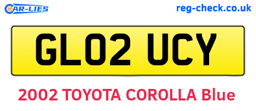 GL02UCY are the vehicle registration plates.