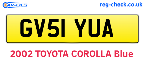 GV51YUA are the vehicle registration plates.