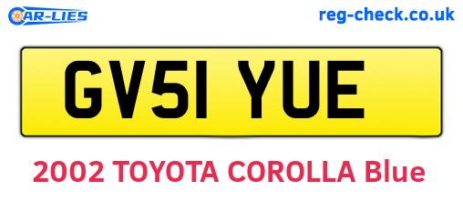 GV51YUE are the vehicle registration plates.