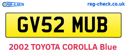 GV52MUB are the vehicle registration plates.