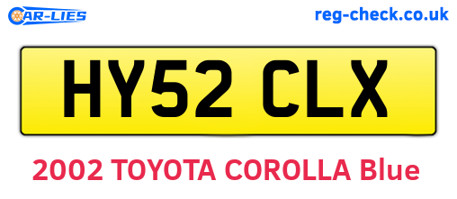 HY52CLX are the vehicle registration plates.