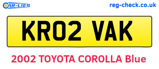 KR02VAK are the vehicle registration plates.
