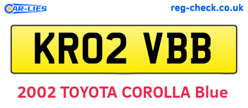 KR02VBB are the vehicle registration plates.