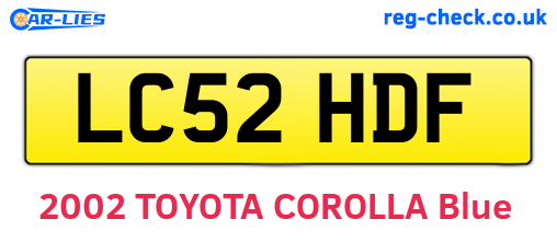 LC52HDF are the vehicle registration plates.