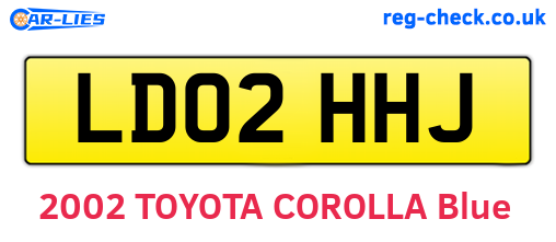 LD02HHJ are the vehicle registration plates.