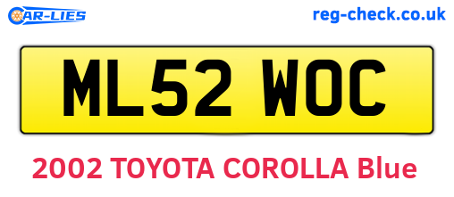 ML52WOC are the vehicle registration plates.