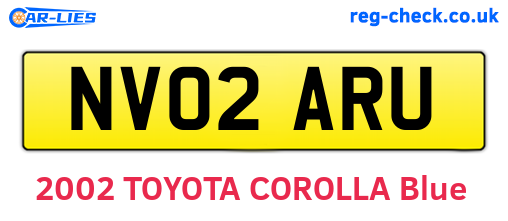 NV02ARU are the vehicle registration plates.
